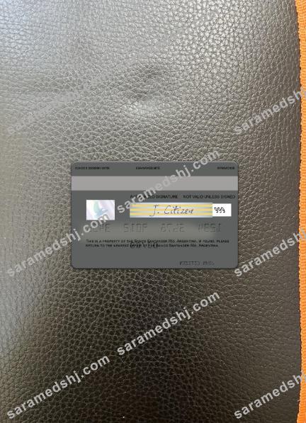 Argentina Banco Santander Río visa card photolook back